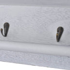 Estante de pared de madera de Paulownia blanco 60x23,5x33 cm