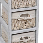 Estante con 3 cestas tejidas de almacenamiento madera blanca