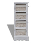 Estantería con 4 cestas tejidas madera blanco