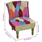 Sillón de estilo francés con diseño de retales de tela