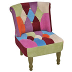 Sillón de estilo francés con diseño de retales de tela