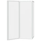 Mampara de ducha con 3 paneles plegables, 117 x 120 cm