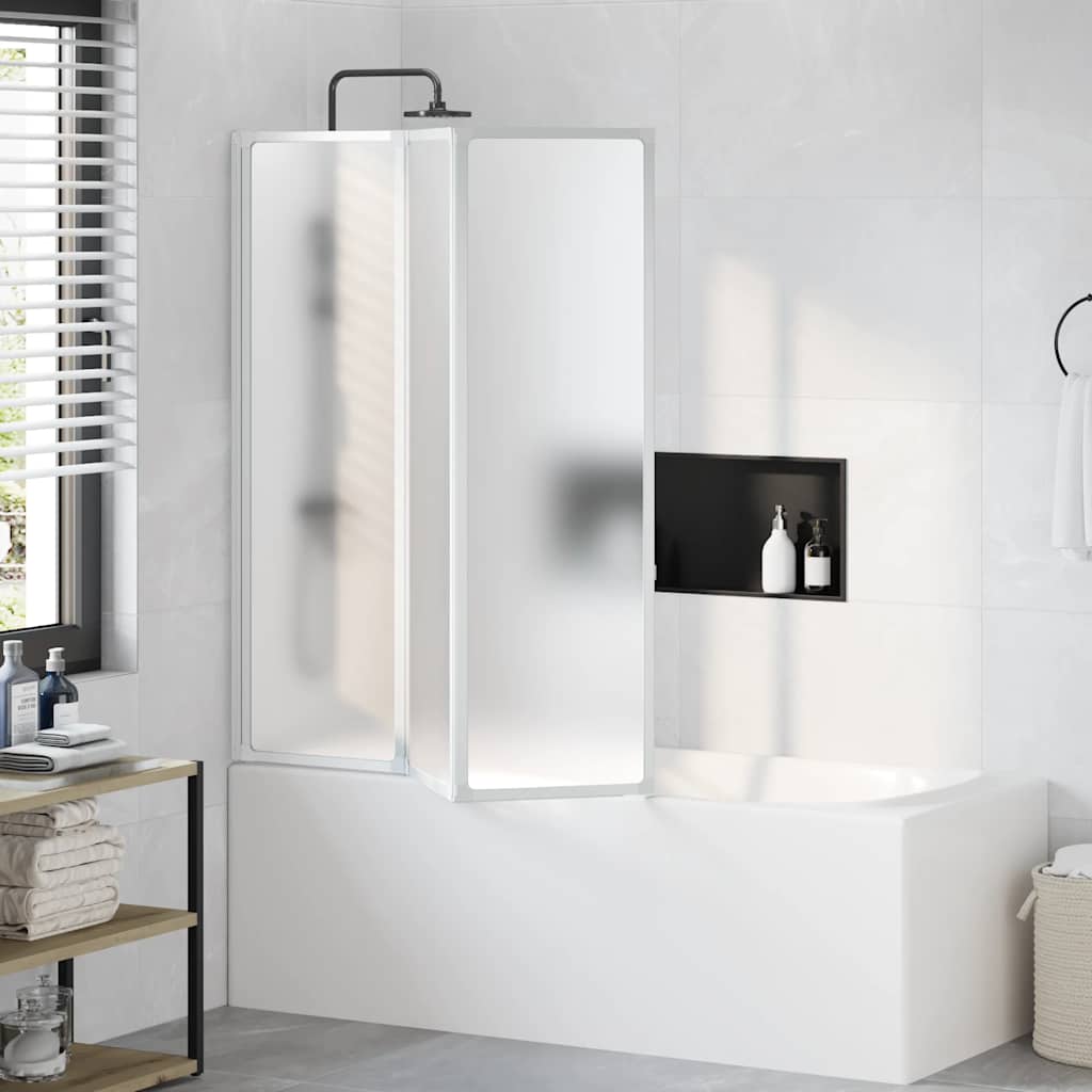 Mampara de ducha con 3 paneles plegables, 117 x 120 cm