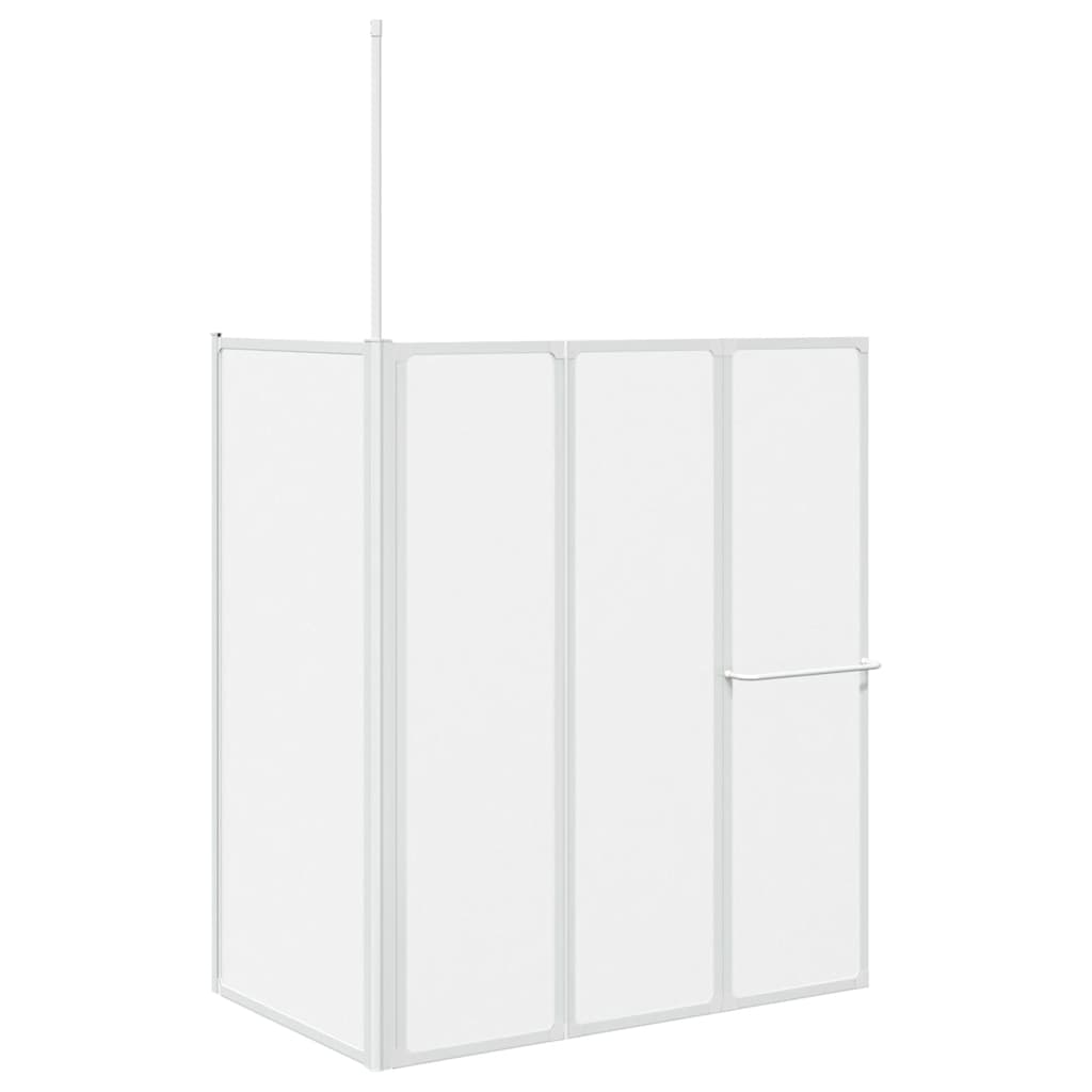 Mampara de ducha de pared en forma L 4 paneles plegables 70x120x137 cm