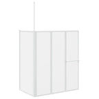 Mampara de ducha de pared en forma L 4 paneles plegables 70x120x137 cm