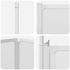 Mampara de ducha de pared en forma L 4 paneles plegables 70x120x137 cm