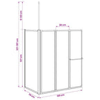 Mampara de ducha de pared en forma L 4 paneles plegables 70x120x137 cm