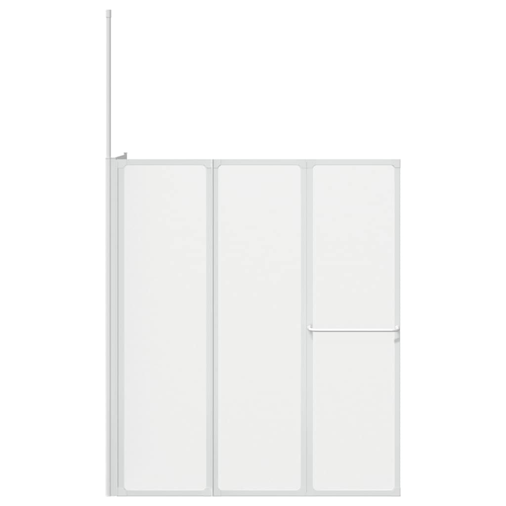 Mampara de ducha de pared en forma L 4 paneles plegables 70x120x137 cm