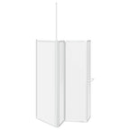 Mampara de ducha de pared en forma L 4 paneles plegables 70x120x137 cm