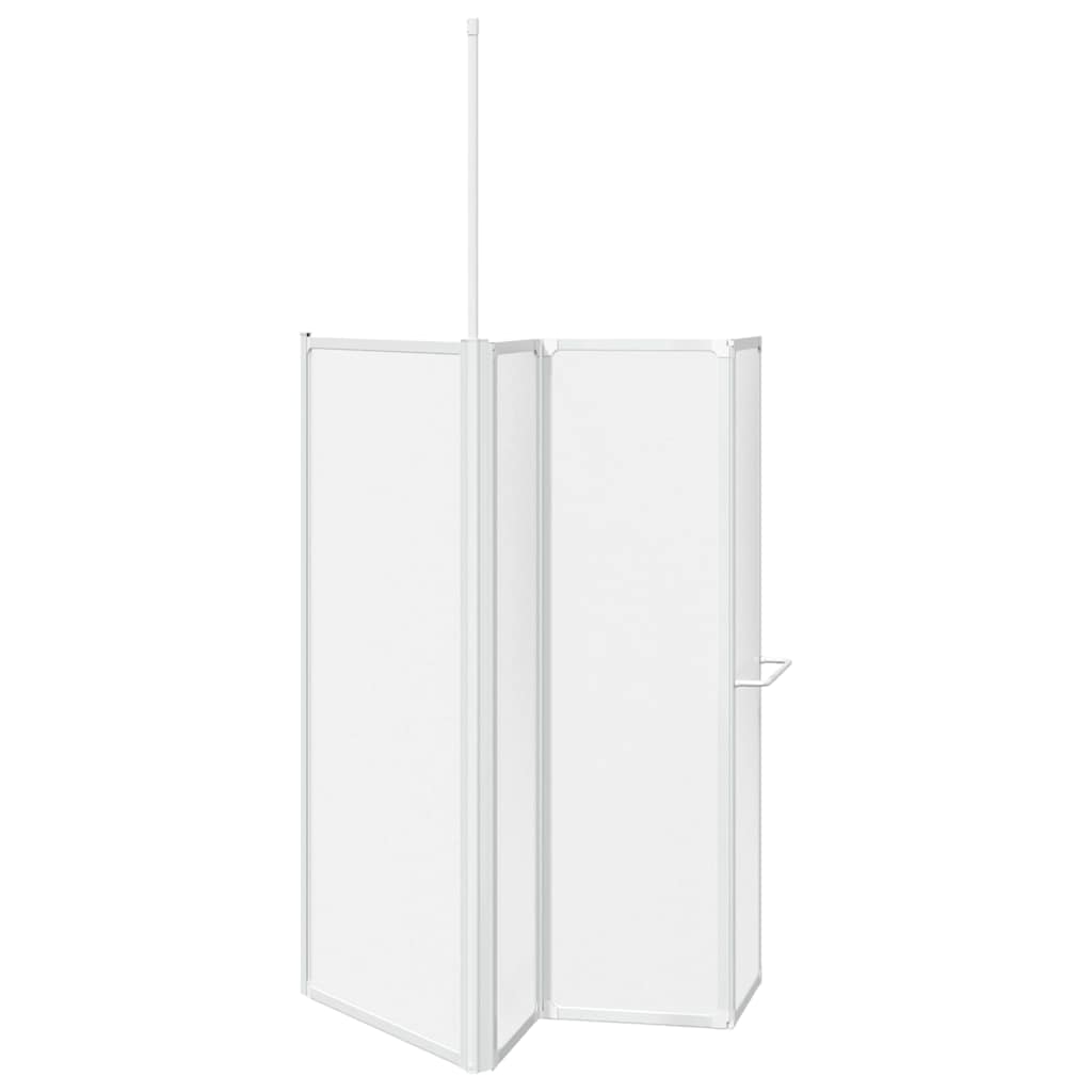 Mampara de ducha de pared en forma L 4 paneles plegables 70x120x137 cm