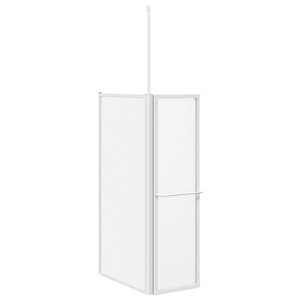 Mampara de ducha de pared en forma L 4 paneles plegables 70x120x137 cm