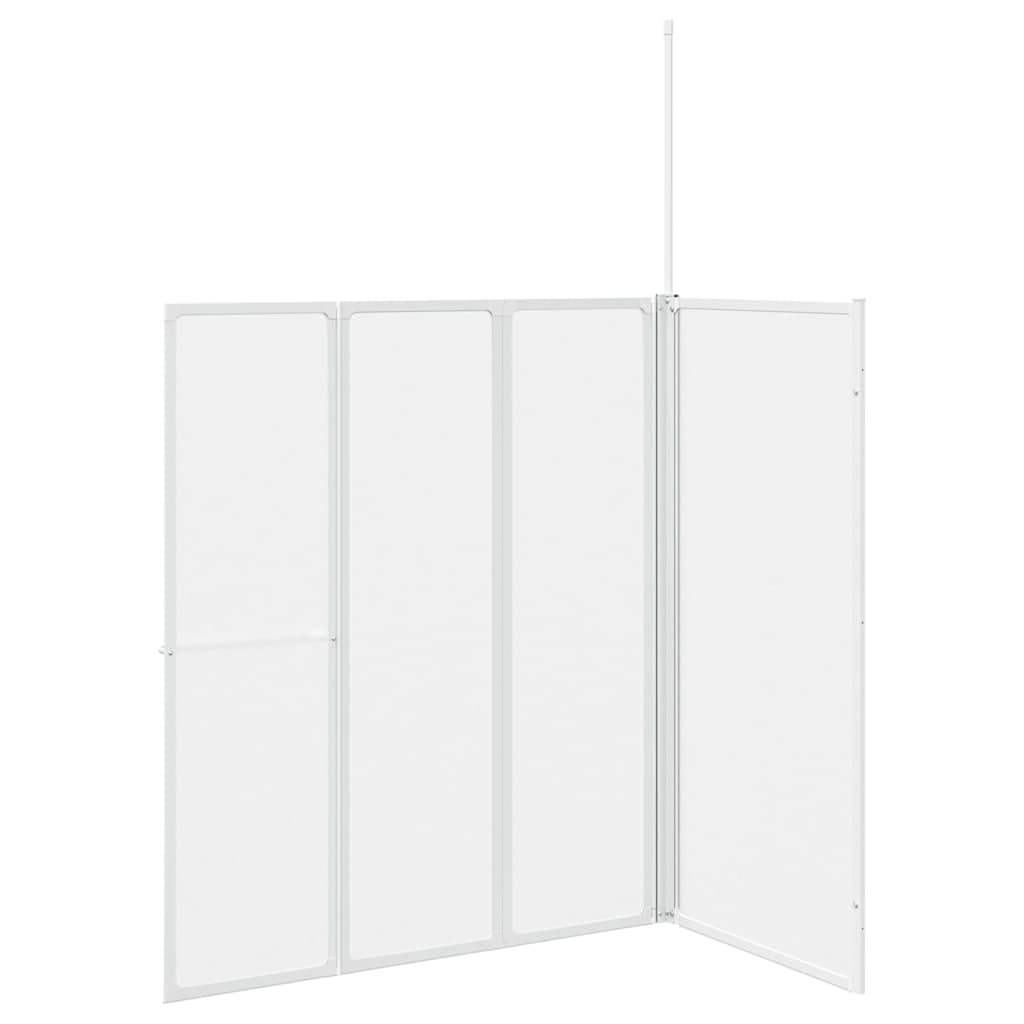 Mampara de ducha de pared en forma L 4 paneles plegables 70x120x137 cm