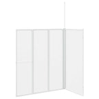 Mampara de ducha de pared en forma L 4 paneles plegables 70x120x137 cm