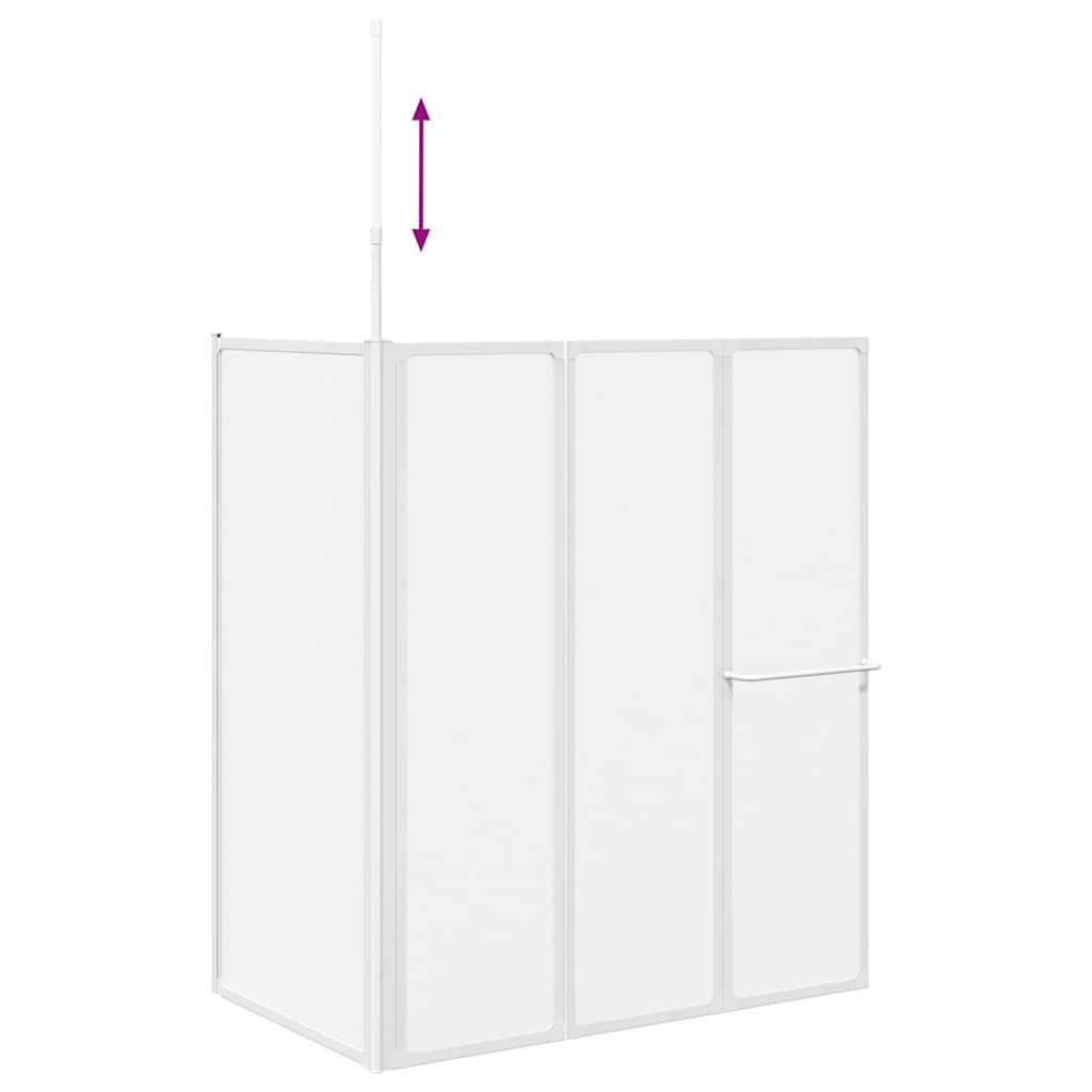 Mampara de ducha de pared en forma L 4 paneles plegables 70x120x137 cm