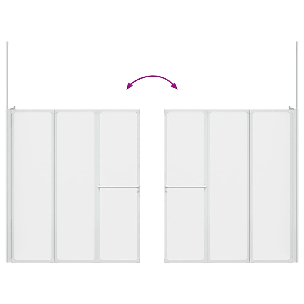 Mampara de ducha de pared en forma L 4 paneles plegables 70x120x137 cm
