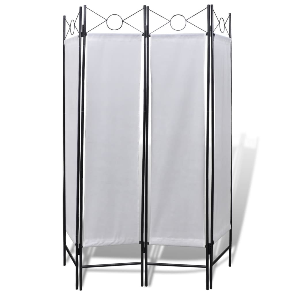 Biombo divisor de 4 paneles blanco 160x180 cm