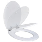 Asiento inodoro WC MDF tapa de cierre suave diseño blanco