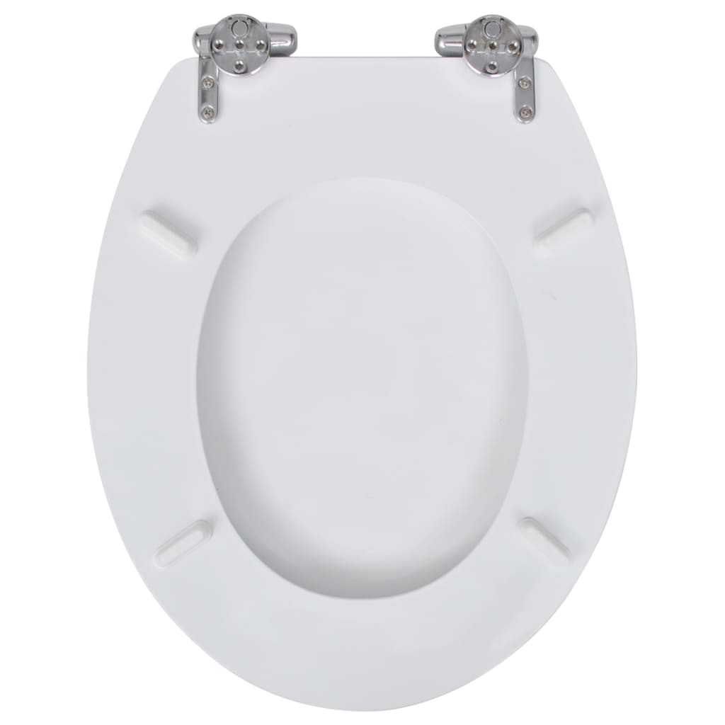 Asiento inodoro WC MDF tapa de cierre suave diseño blanco