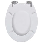 Asiento inodoro WC MDF tapa de cierre suave diseño blanco