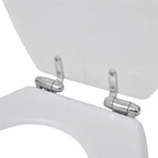 Asiento inodoro WC MDF tapa de cierre suave diseño blanco
