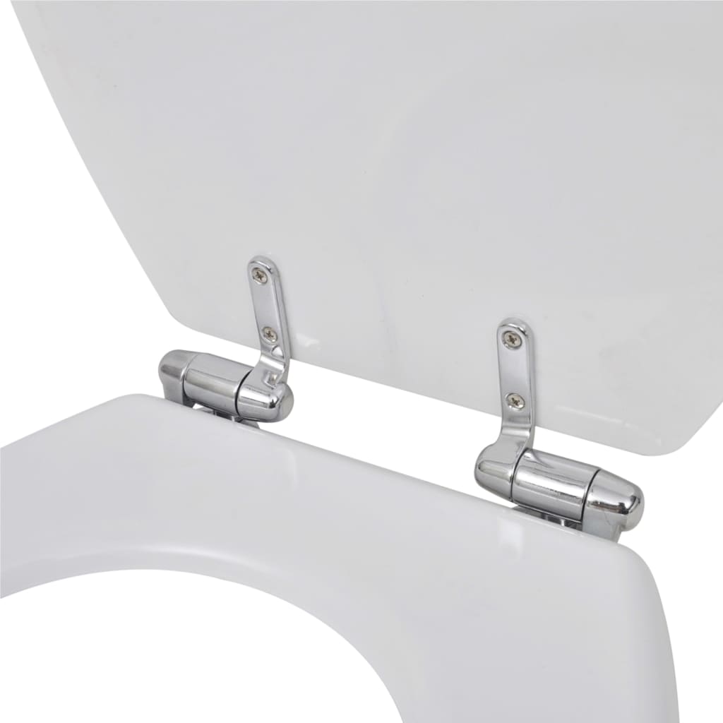 Asiento inodoro WC MDF tapa de cierre suave diseño blanco