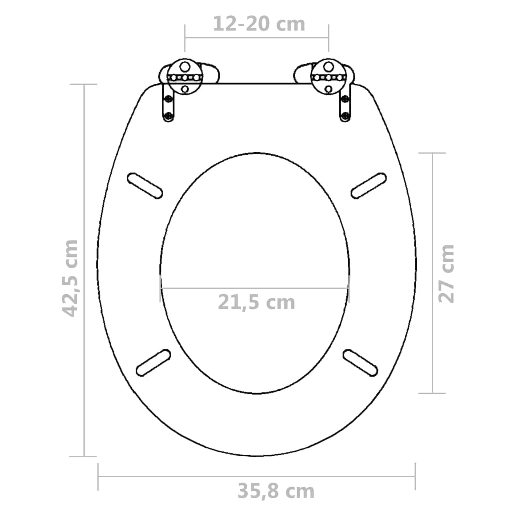 Asiento inodoro WC MDF tapa de cierre suave diseño blanco