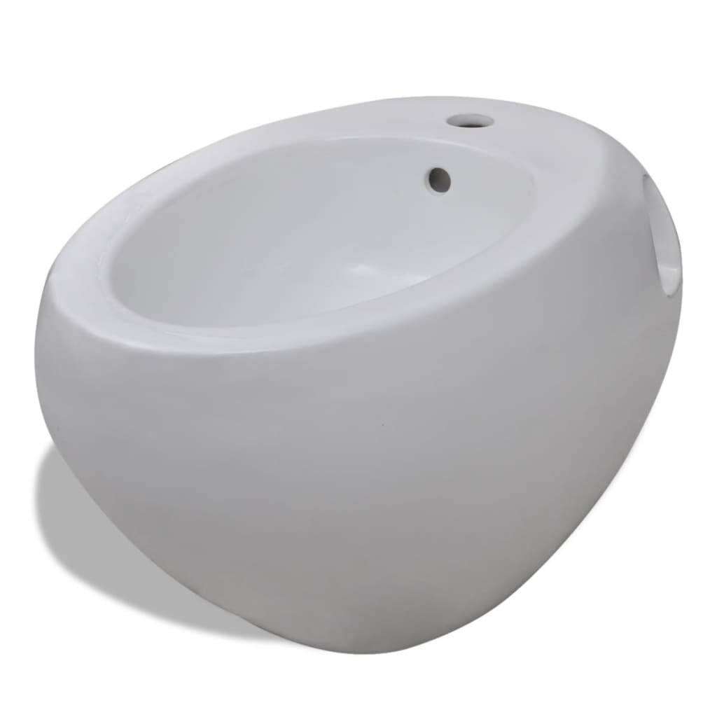 Inodoro y bidé de pared de cerámica blanca