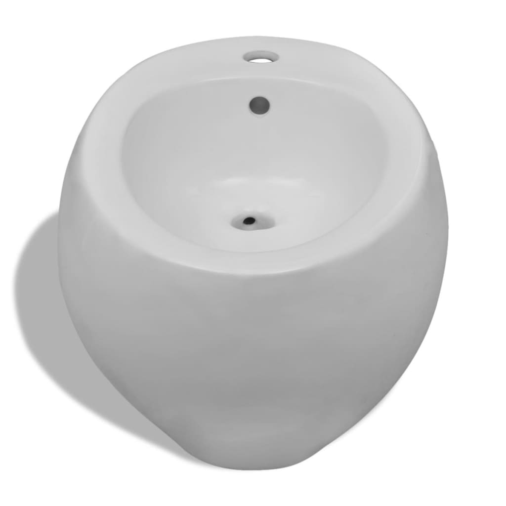 Inodoro y bidé de pared de cerámica blanca
