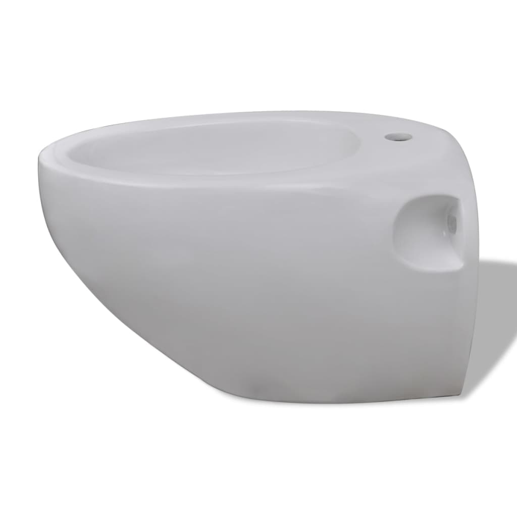 Inodoro y bidé de pared de cerámica blanca