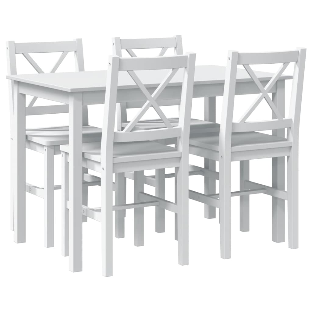 Juego de muebles de comedor 5 piezas blanco