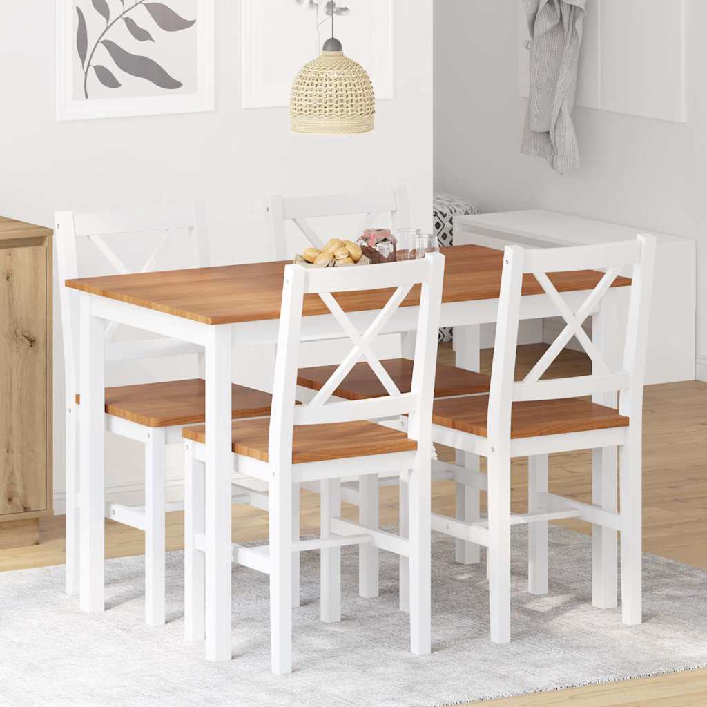 Juego de muebles de comedor 5 piezas blanco