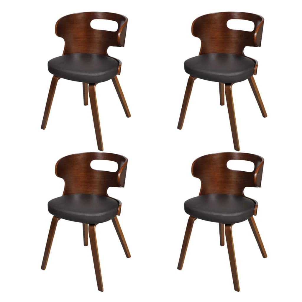 Sillas de comedor 2 unidades cuero sintético marrón