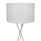 Lámpara de pie con pantalla y soporte blanco