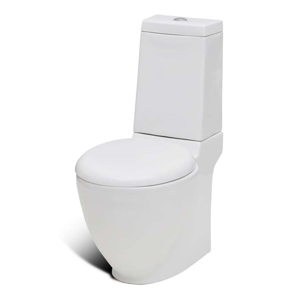 Juego de váter WC y bidé de cerámica blanca