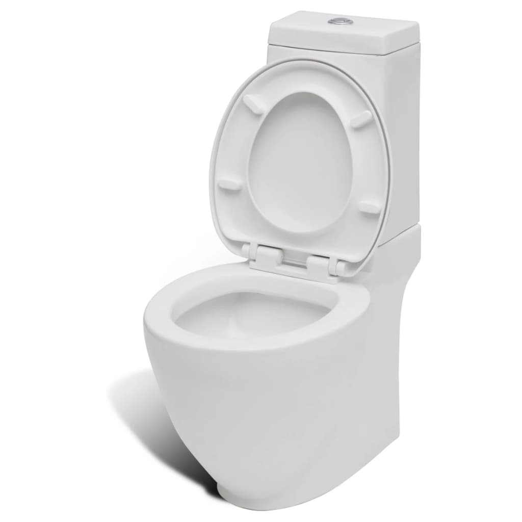 Juego de váter WC y bidé de cerámica blanca