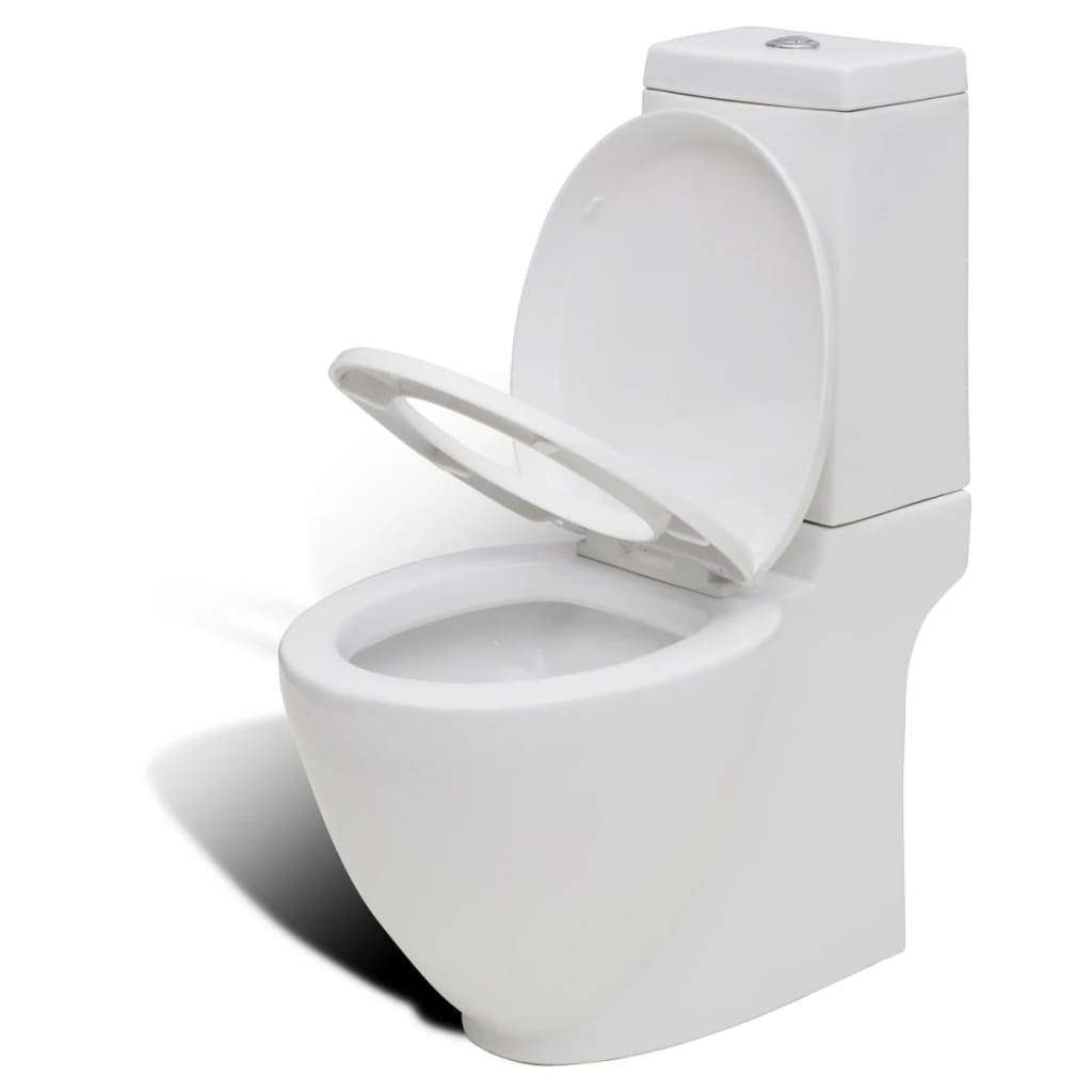 Juego de váter WC y bidé de cerámica blanca