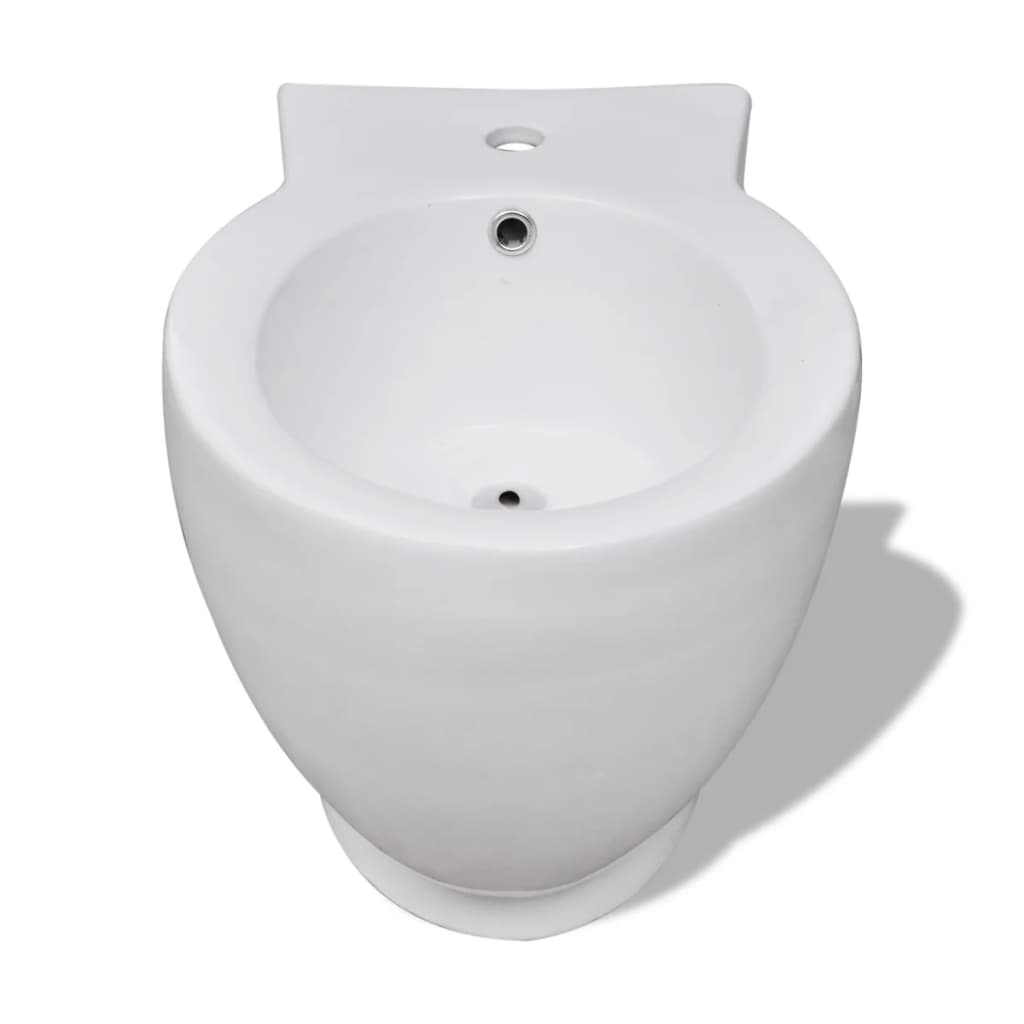 Juego de váter WC y bidé de cerámica blanca