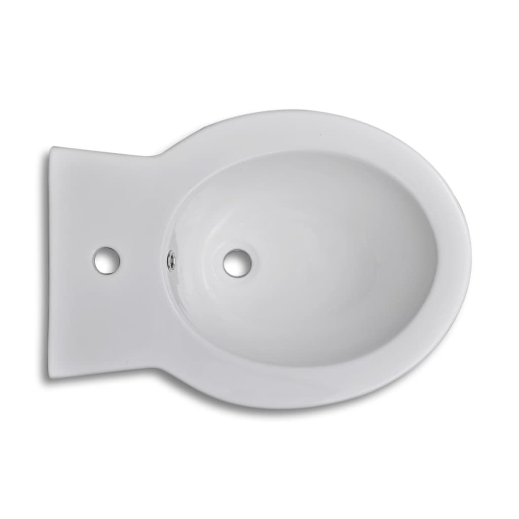 Juego de váter WC y bidé de cerámica blanca