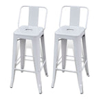 Taburetes de cocina 2 unidades acero blancos