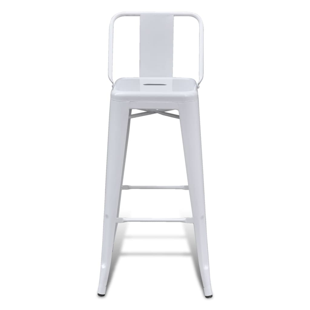 Taburetes de cocina 2 unidades acero blancos