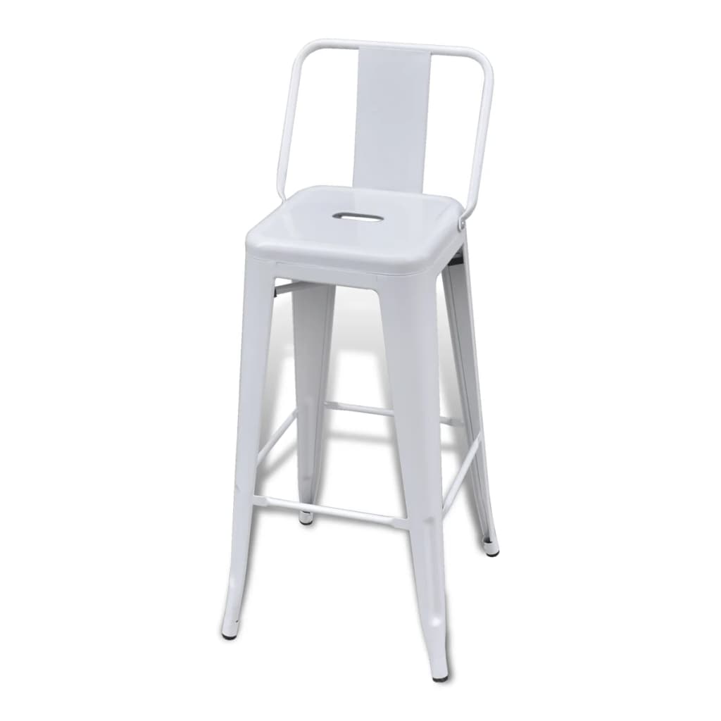 Taburetes de cocina 2 unidades acero blancos