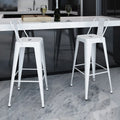 Taburetes de cocina 2 unidades acero blancos