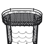 Botellero de metal con soportes para copas para 9 botellas