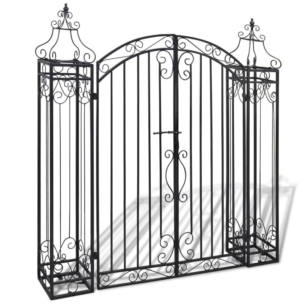 Puerta de jardín decorativa de hierro forjado 122x20,5x134 cm