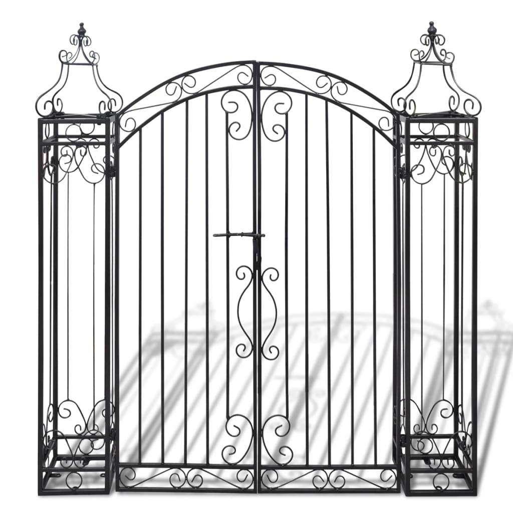 Puerta de jardín decorativa de hierro forjado 122x20,5x134 cm