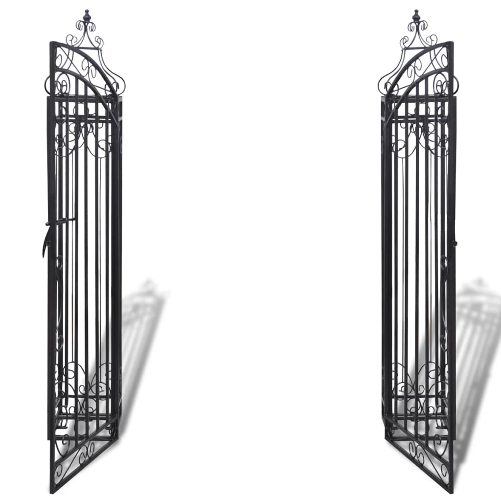 Puerta de jardín decorativa de hierro forjado 122x20,5x134 cm