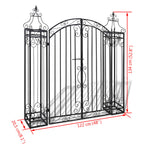 Puerta de jardín decorativa de hierro forjado 122x20,5x134 cm