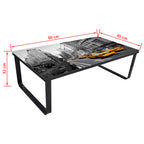 Mesa de centro con tablero de cristal rectangular