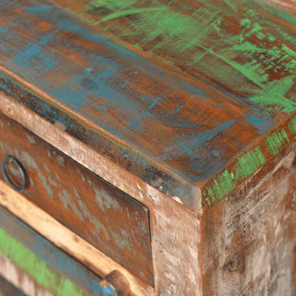 Mesa auxiliar con 1 cajón y 1 puerta madera reciclada