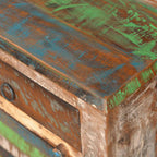Mesa auxiliar con 1 cajón y 1 puerta madera reciclada